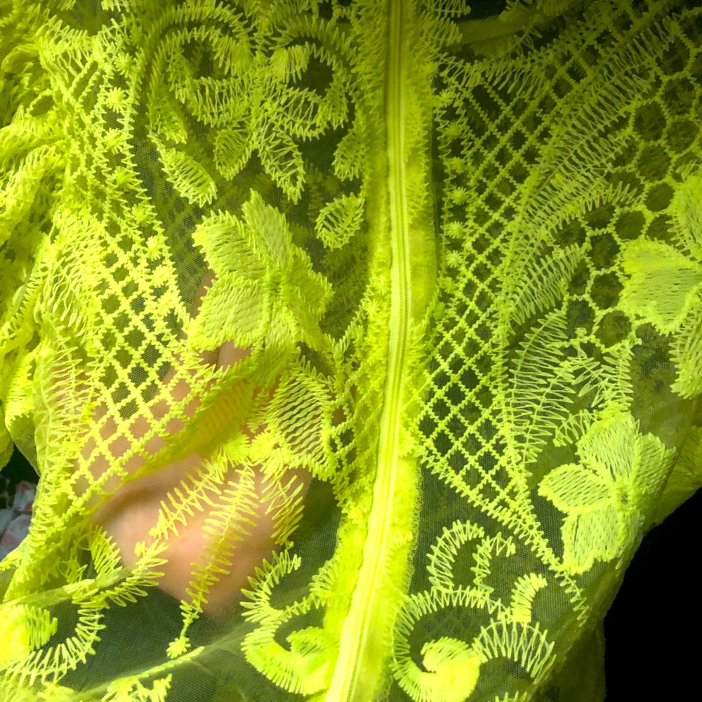 See-through blouse, neon yellow new